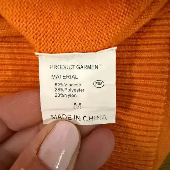 Mock neck long sleeve soft & cozy lounge sweater orange Women’s Medium - Picture 8 of 8